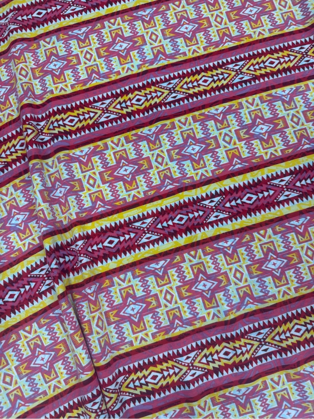 NWT LuLaRoe Jessie Aztec Tribal Midi Dress - Pink Yellow Sz XL - Picture 2 of 3